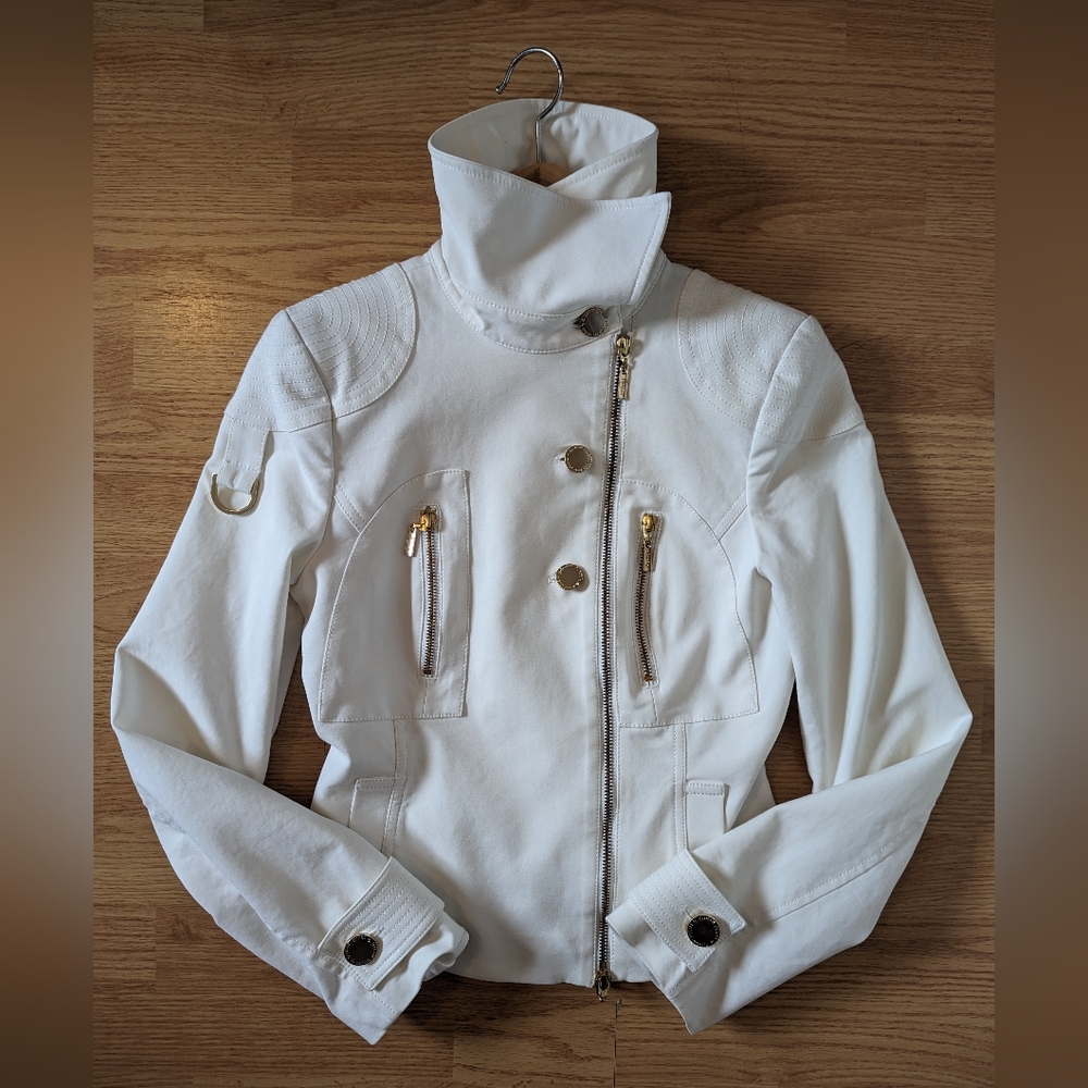 Guess by Marciano White Asymmetrical Zip Jacket / Blazer, Size 4, EUC